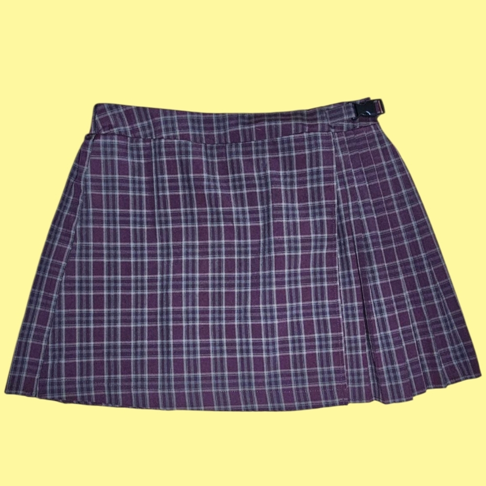 Wild Fable Burgundy Plaid Mini Skirt